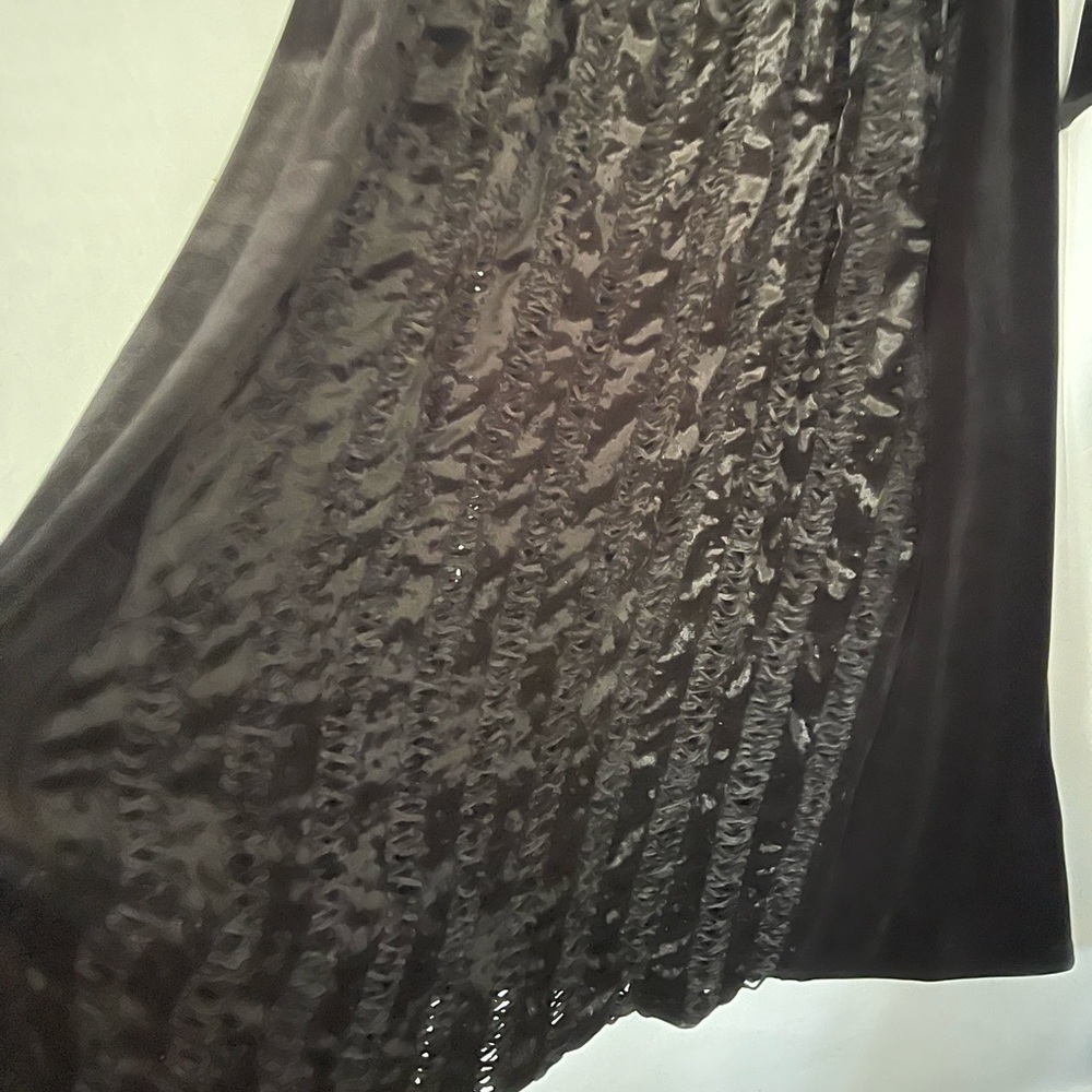 PunkRave Velvet Maxi Dress Widow Sleeves Lace Up Back XL - Picture 5 of 14